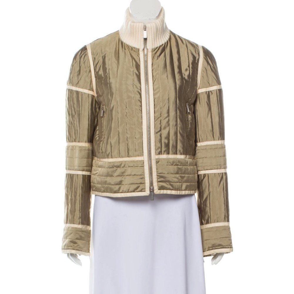 CÉLINE Quilted Jacket with Leather Trim